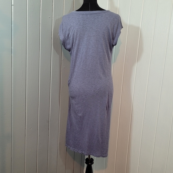 Anthropologie Velvet by Graham Spencer Small Gussie Side Tie Blue Slub Dress - Picture 5 of 15